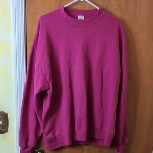 Jerzees Fuchsia Pink Crewneck Sweatshirt Pull over Vintage Women's 2XL